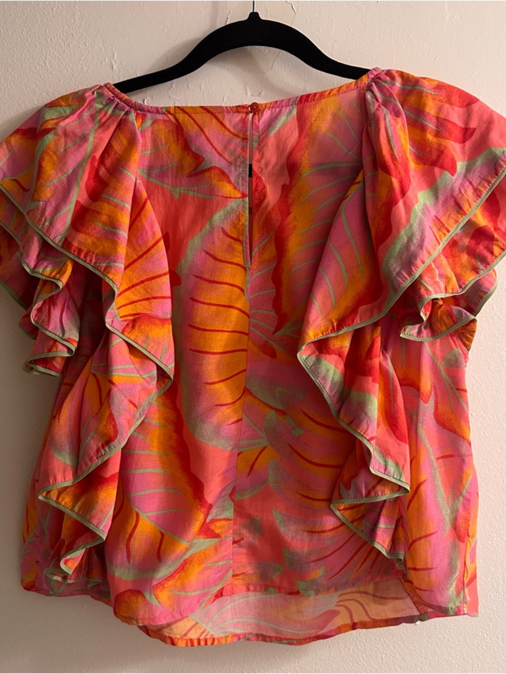 Farm Rio Tropical Ruffle Sleeve Blouse - Picture 5 of 7